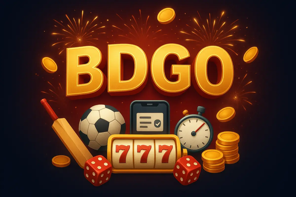 BDGO (BD BDGO Games) sports Betting পাতায় ক্রিকেট ব্যাট, ফুটবল ও মোবাইলে বাজি স্লিপের ছবি